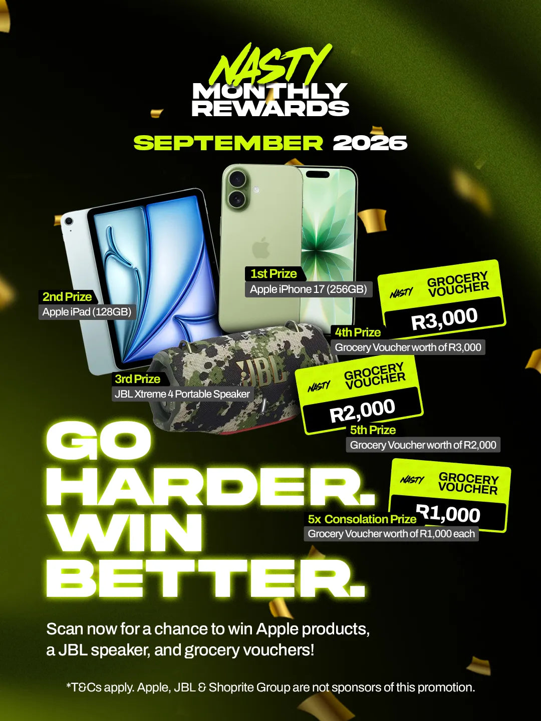Stand a chance to win these amazing prizes this month!