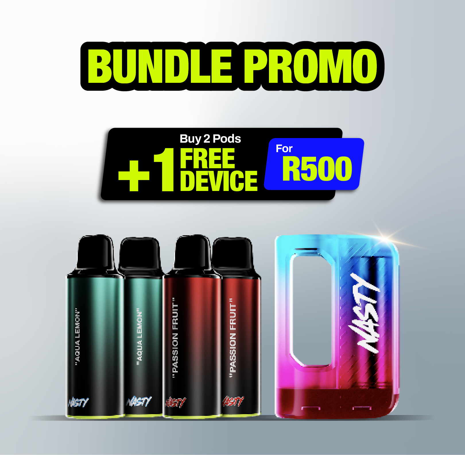 PX10 Pods promo banner featuring Nasty vape flavors – powerful performance with bold taste in every puff